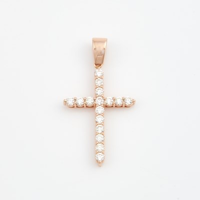 Lot 124 - Diamond Pendant, 16 diamonds about 5.50 cts., 14K 8 dwt.