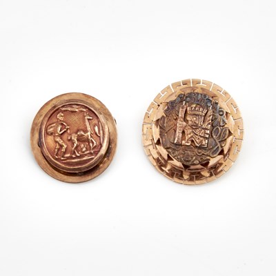 Lot 144 - Two Gold Pins, 18K 8 dwt.