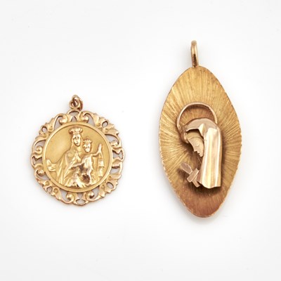 Lot 145 - Two Gold Pendants, 18K 7 dwt.