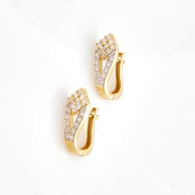 Lot 151 - Two Gold and Stone Earrings, 14K 3 dwt. all