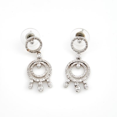 Lot 156 - Two Gold and Stone Earrings, 18K 6 dwt. all