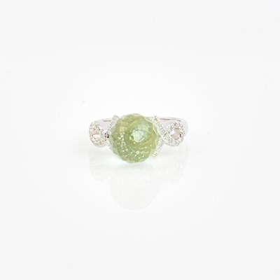 Lot 175 - Diamond and Stone Ring, 14K 3 dwt. all