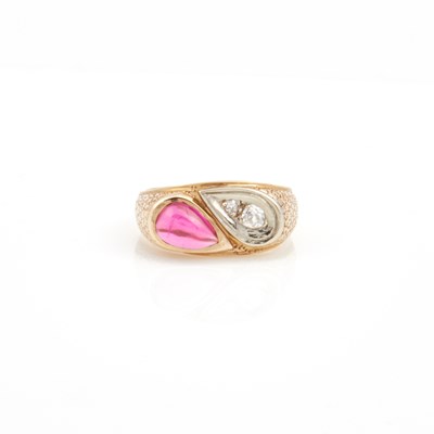 Lot 178 - Diamond and Stone Ring, 14K 3 dwt. all