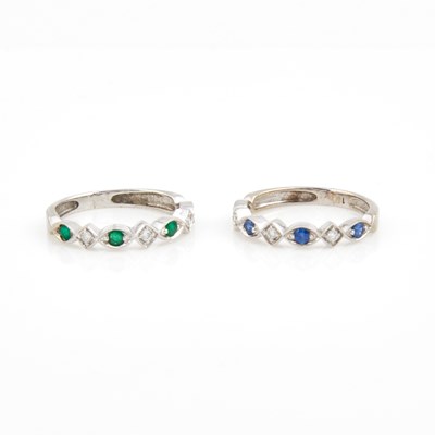 Lot 199 - Two Diamond and Stone Rings, 10K 2 dwt. all