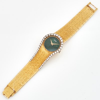 Lot 206 - Ladys Diamond Bracelet Watch, 41 diamonds about 2.25 cts., Piaget, 18K 39 dwt. all with 2 extra links