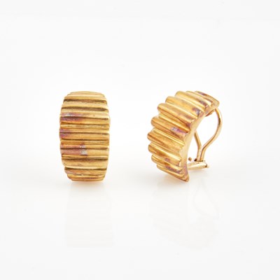 Lot 211 - Two Gold Earrings, 18K 8 dwt.
