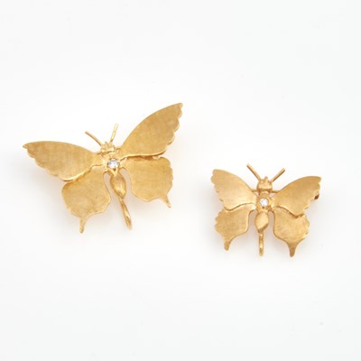 Lot 215 - Two Diamond Pins, 14K 7 dwt.