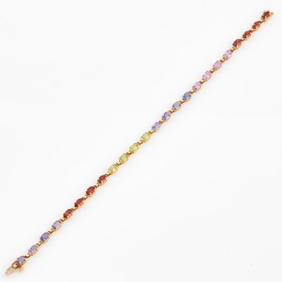 Lot 244 - Gold and Stone Flexible Bracelet, 10K 3 dwt. all