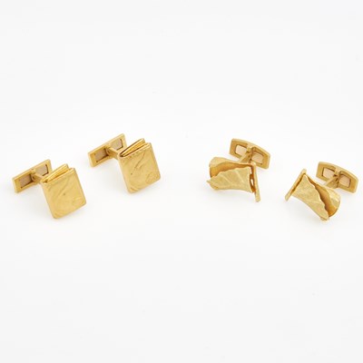Lot 263 - Four Gold Cuff Links, 18K 26 dwt.