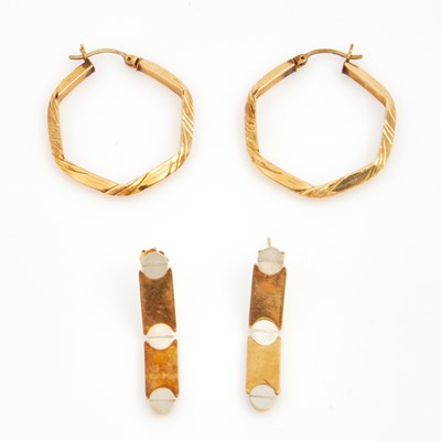 Lot 277 - Four Gold Earrings, 14K 4 dwt.