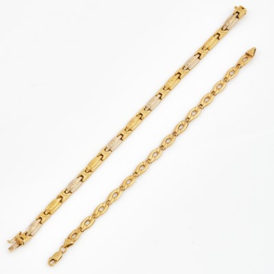 Lot 284 - Two Gold Flexible Bracelets, 14K 11 dwt.