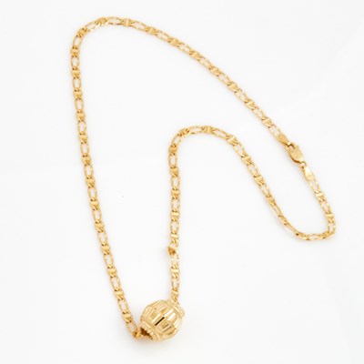 Lot 287 - Gold Pendant and Neck Chain, 14K 7 dwt.