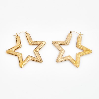 Lot 293 - Two Gold Earrings, 10K 4 dwt.