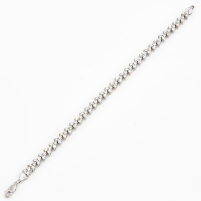 Lot 308 - Diamond Flexible Bracelet, 99 diamonds about 4.50 cts., 14K 11 dwt.
