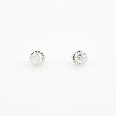 Lot 340 - Two Diamond Earrings about 2.00 cts., Platinum 1 dwt.