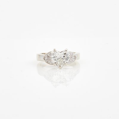 Lot 341 - Diamond Engagement Ring, 13 diamonds, center stone about 1.90 cts., 14K 4 dwt.