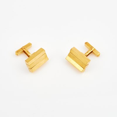 Lot 355 - Two Gold Cuff Links, 18K 13 dwt.