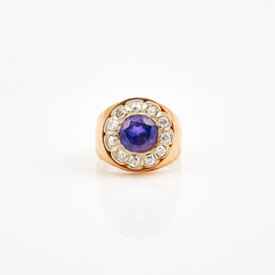 Lot 364 - Diamond and Stone Ring, 10K 6 dwt. all, stone damaged