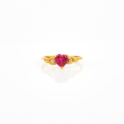 Lot 366 - Diamond and Stone Ring, 10K 1 dwt. all