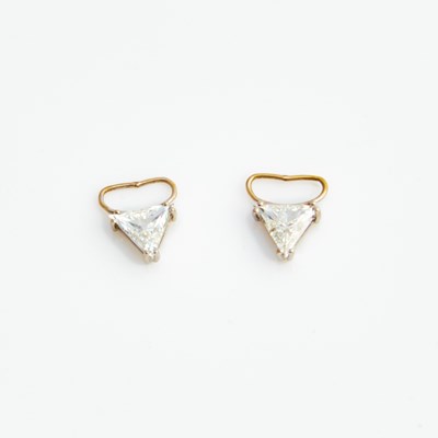 Lot 375 - Two Diamond Solitaire Pendants about 2.60 cts., 18K and 14K 1 dwt. all