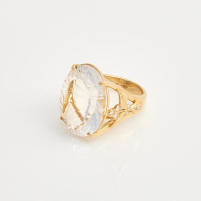 Lot 389 - Gold and Stone Ring, 18K 12 dwt. all