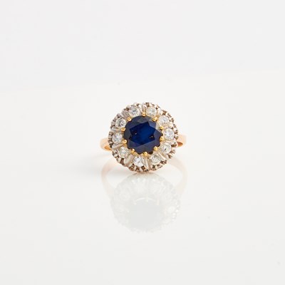 Lot 394 - Diamond and Stone Ring, 14K 3 dwt. all
