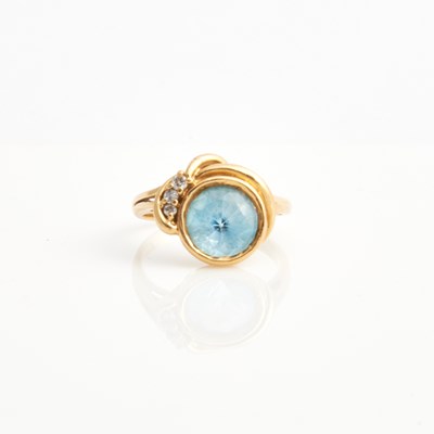 Lot 408 - Diamond and Stone Ring, 14K 3 dwt. all