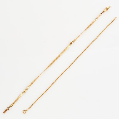 Lot 410 - Two Gold Flexible Bracelets, 14K 2 dwt., damaged