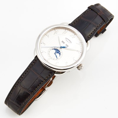Lot 420 - Mans Metal Wrist Watch, 21 Jewels, Hermes, Arceau Grande Lune, Automatic, 43mm