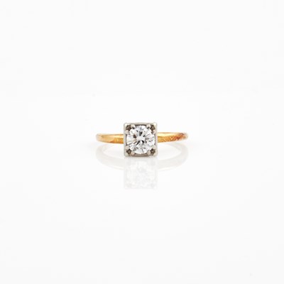 Lot 424 - Diamond Solitaire Ring about 0.60 ct., 14K 1 dwt.
