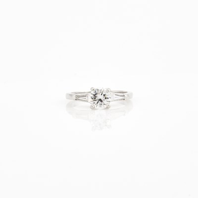Lot 425 - Diamond Solitaire Ring about 0.45 ct., 14K 1 dwt.