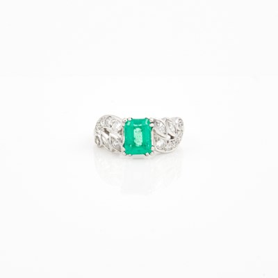 Lot 426 - Diamond and Stone Ring, 14 diamonds about 0.50 ct., Platinum 3 dwt. all, stones damaged