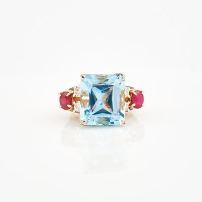 Lot 454 - Diamond and Stone Ring, 56 diamonds about 0.70 ct., 18K 8 dwt. all