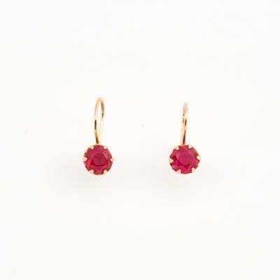Lot 462 - Two Gold and Stone Earrings, 14K 1 dwt. all