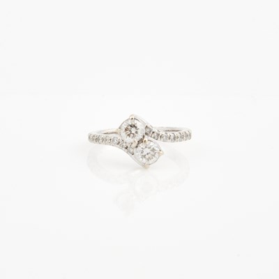 Lot 464 - Diamond Ring, 20 diamonds, 2 stones about 1.10 cts., 18 stones about 0.50 ct., 14K 2 dwt.