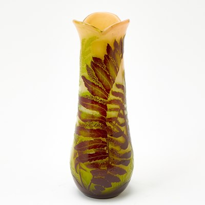 Lot 223 - Gallé Art Nouveau Acid-Etched and Fire-Polished Cameo Glass Vase