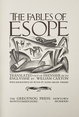 Lot 133 - The fables of Esope with Agnes Miller Parker's spectacular wood engravings