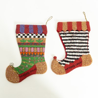 Lot 399 - Pair of Mackenzie Childs Christmas Stockings