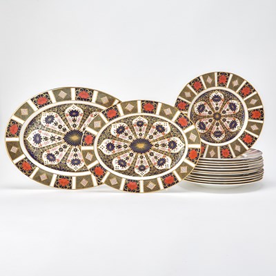 Lot 3143 - Royal Crown Derby Porcelain Old Imari Pattern Part Dinner Service