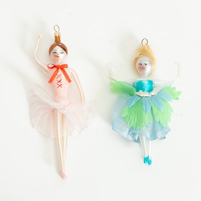 Lot 385 - Two Soffieria De Carlini Dancer Form Glass Ornaments