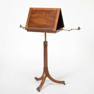 Lot 447 - Regency Brass-Mounted Satinwood Inlaid Mahogany Music Stand