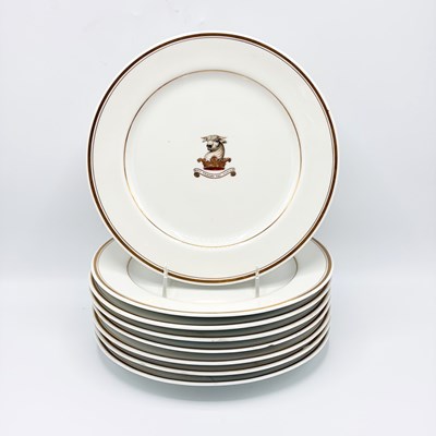 Lot 1037 - Set of Eight Royal Worcester Flight Barr and Barr Plates
