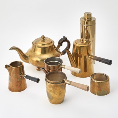 Lot 3120 - Group of Moroccan Brass and Brass-Plated Barware