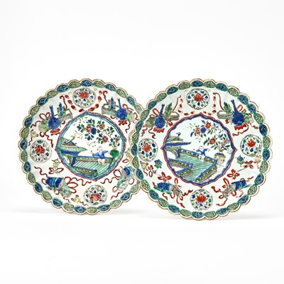 Lot 220 - A Pair of Chinese Famille Verte Porcelain Dishes