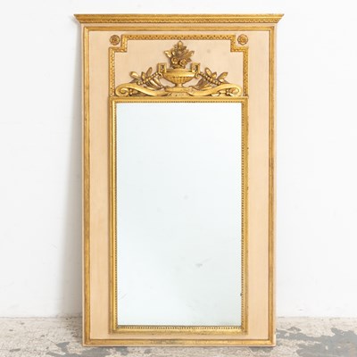 Lot 56 - Carved Gilt Painted French Style Trumeau Mirror