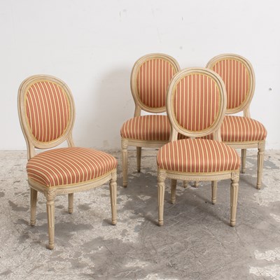 Lot 34 - Four Louis XVI Style Oval Back Dining Chairs