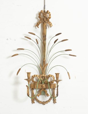 Lot 40 - Painted Gilt Wheat Form Sconce