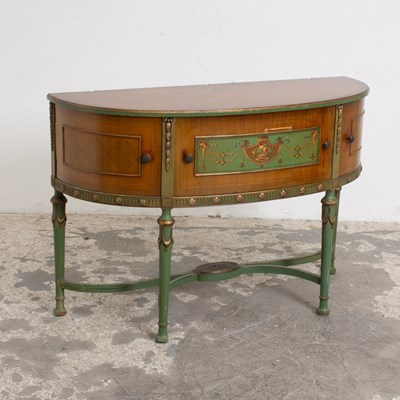Lot 32 - Paint Decorated Satinwood Console