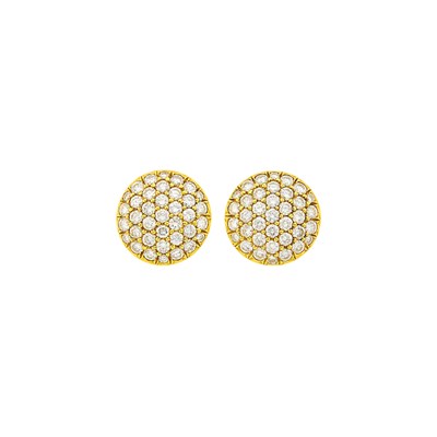 Lot 15 - Kurt Wayne Pair of Gold and Diamond Button Earclips