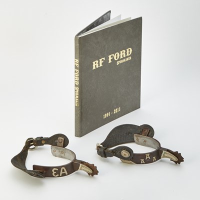 Lot 439 - Pair of R.F. Ford Silver, Iron and Leather Bespoke Spurs